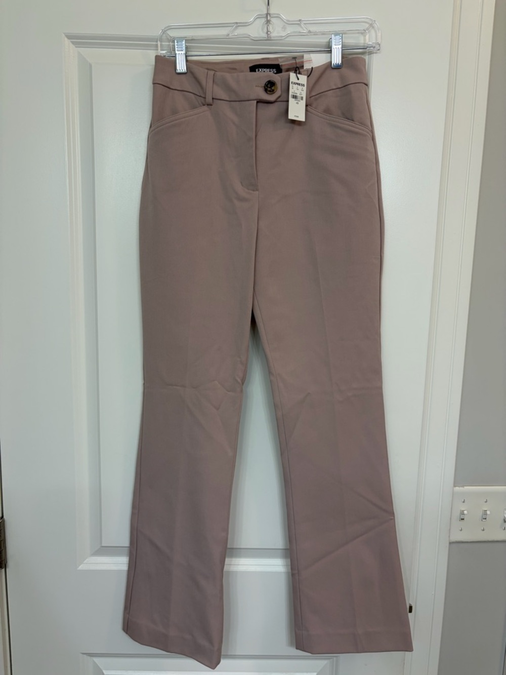 Express Barely Boot High-Rise Pants in Mauve Taupe